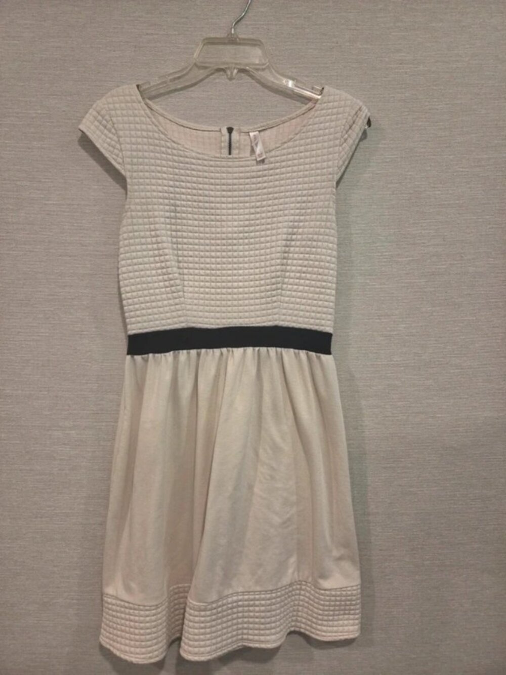 Xhilaration Quilted Off White Fit and Flare Dress | Women's M